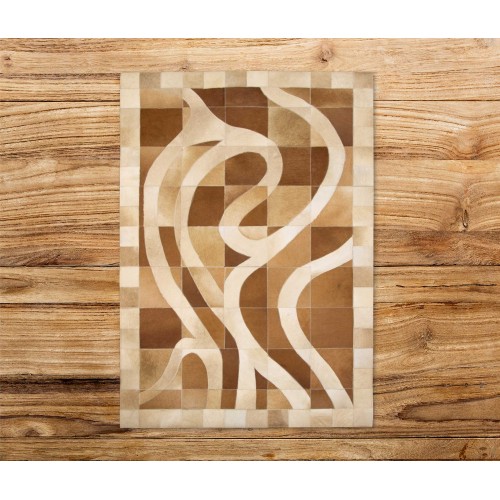 Tapis patchwork en peau de vache WILLEN - Différentes tailles