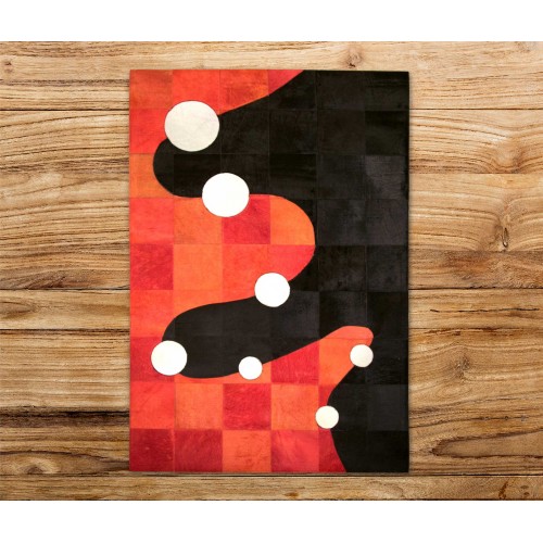 Tapis patchwork en peau de vache GAMBU - Différentes tailles